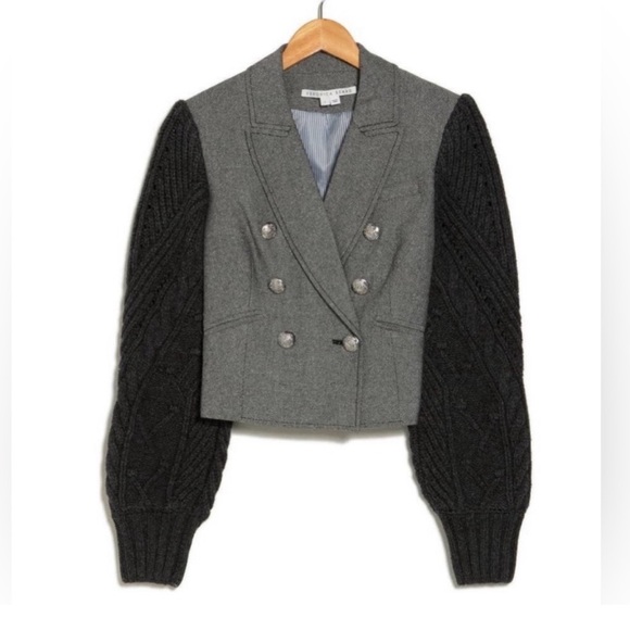 NWT Veronica Beard Eamon mixed media blazer - Picture 2 of 4